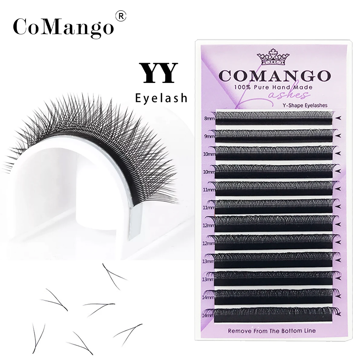 CoMango новые готовые вентиляторы YY форма черный, для наращивания ресниц два наконечника C/D кудрявые высококачественные вентиляторы