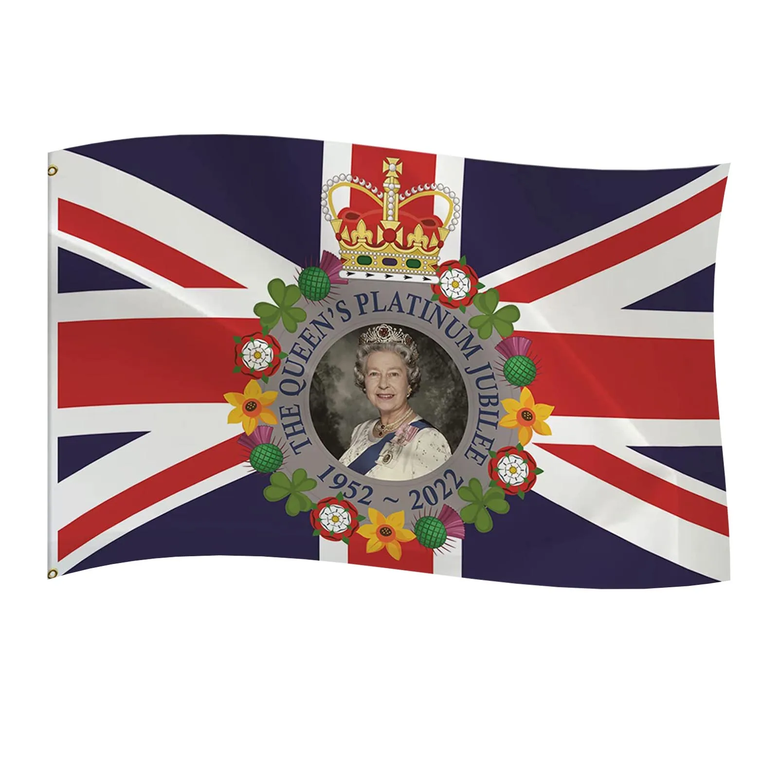 

Platinum Jubilee Flag 2022 Platinum Jubilee Flag Platinum Jubilee Union Jack Flag Her Majesty The Queen Flags British