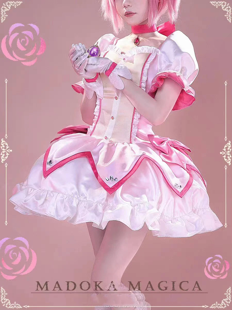 

Костюм мадамоки COS-KiKi из аниме Puella Magi Madoka Magica Kaname Madoka, элегантное платье, костюм для косплея, наряд для Хэллоуина