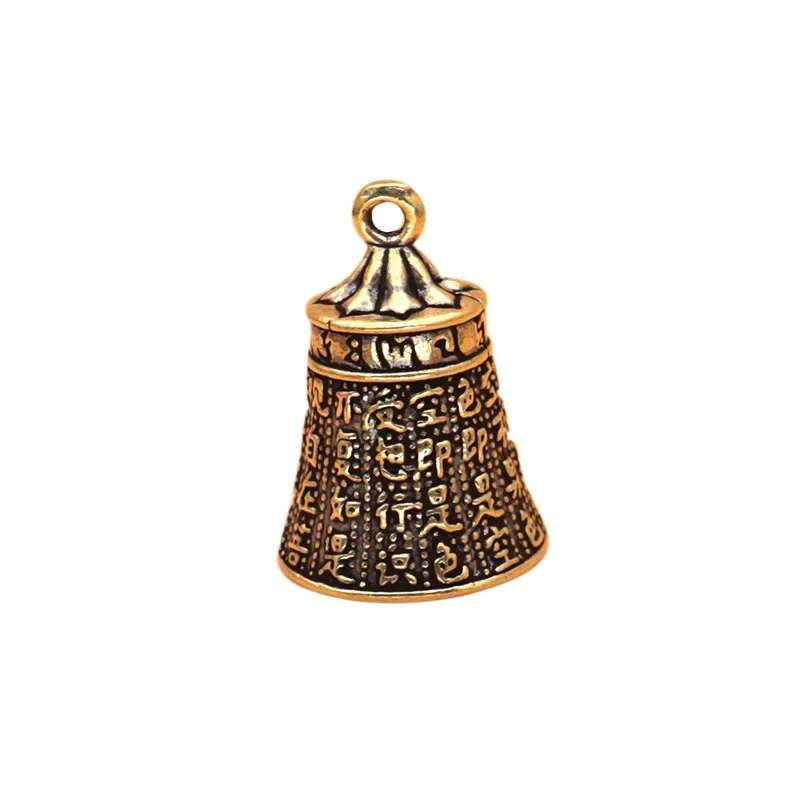 Чистая латунь колокольчик автомобильный брелок кулон с гравировкой буддийская