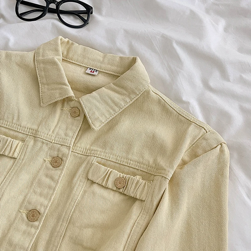 Новая женская джинсовая куртка модные однотонные универсальные шорты топ