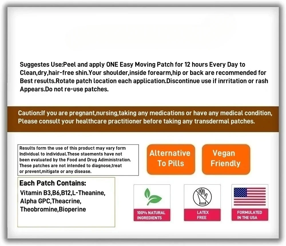 30-пластыри для поддержки мозга транспварные патчи усилитель энергии памяти и