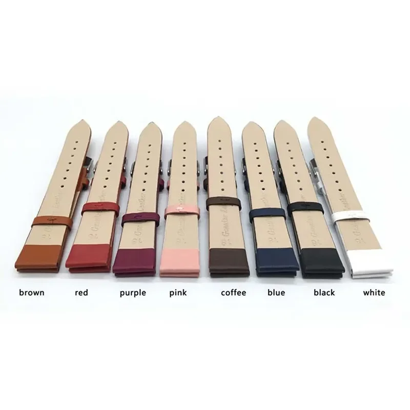 Leather Watchbands 12/14/16/18/20/22mm High Quality Wrist Belt Bracelet Brown Black Watch Replacement Bands Accessories