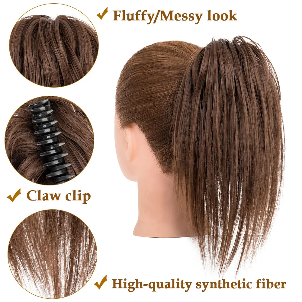Шиньон для конского хвоста Benehair пушистый шиньон заколка в пучок прямые волосы 12