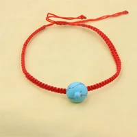 zfsilver synthesis cut ball green turquoises knots braided bracelet adjustable red lucky rope for women fine jewelry girl gifts