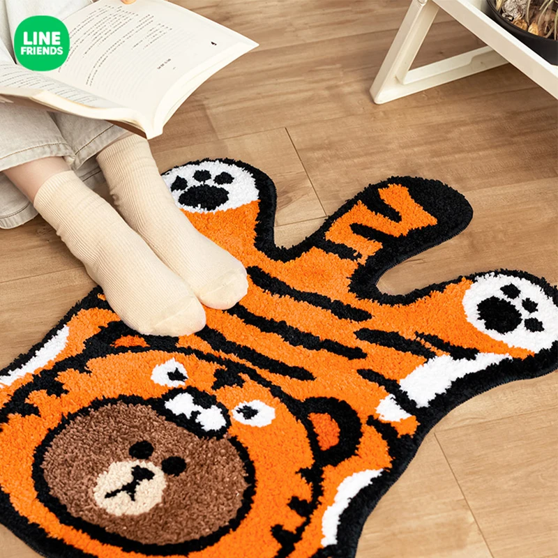 

Line Friends Kawaii Anime Brown Sally Carpet Cartoon Plush Carpet Foot Pad Bathroom Doormat Bedside Blanket Non-Slip Floor Mat