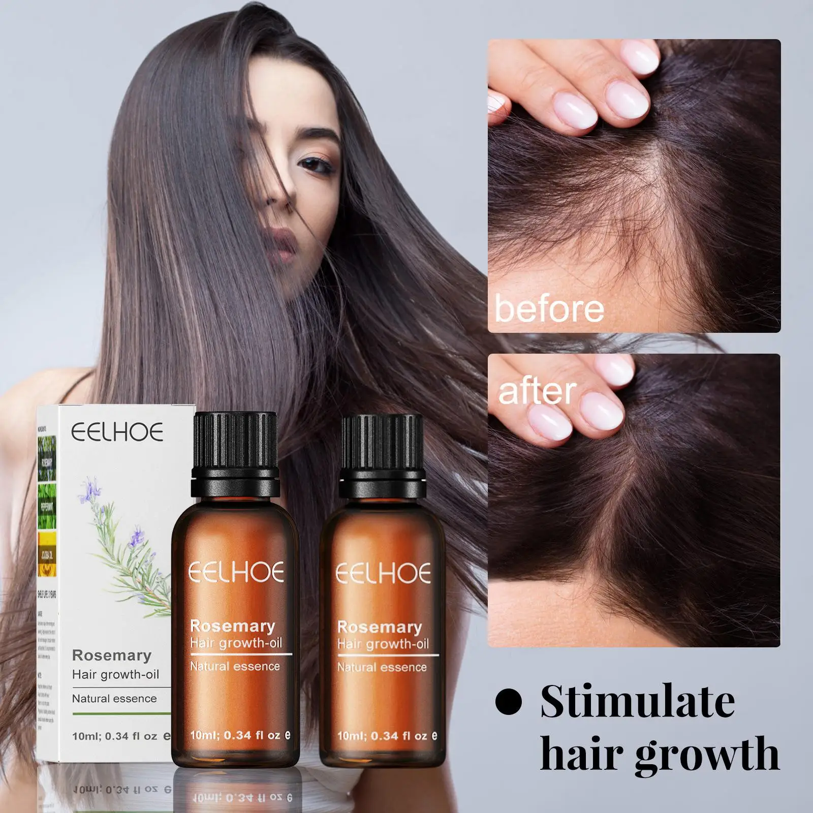 

Эфирное масло розмарина для ухода за кожей, растительные эфирные масла для волос, 2 шт.