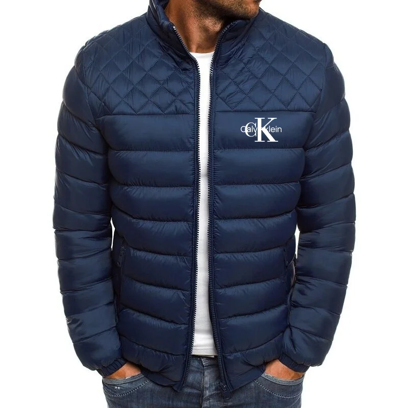 2023 new men's down padded autumn and winter slim slim warm padded jacket casual fashion stand-up collar padded jacket