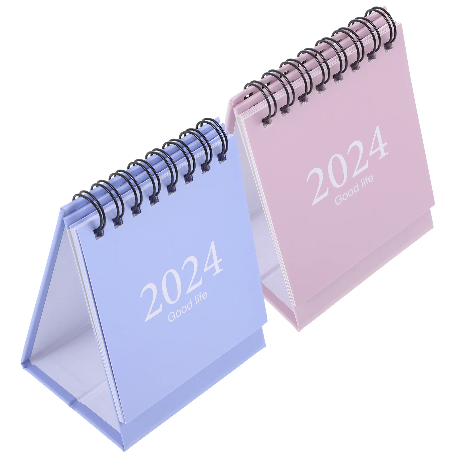 

2Pcs Desk Calendar Desk 2024 Table Calendar Desktop Calendar Spiral Binding Calendar Decoration