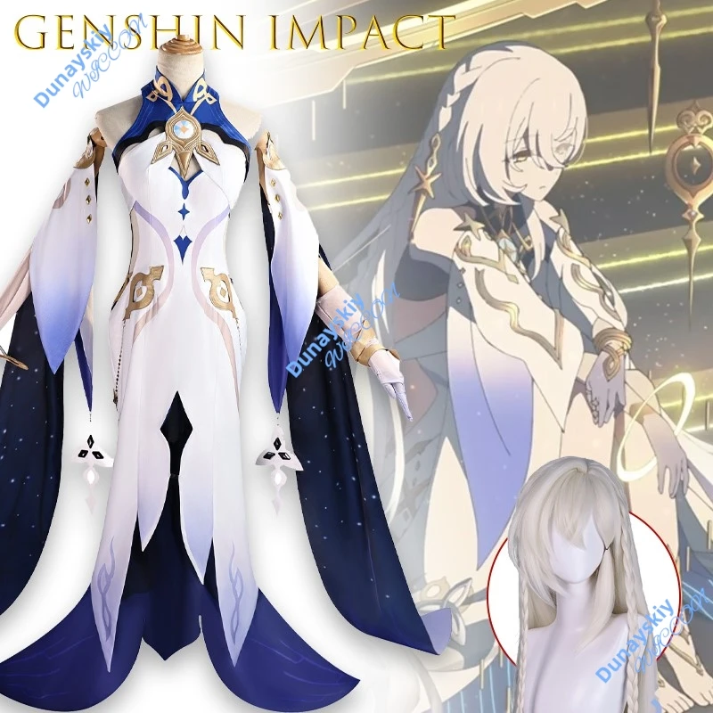 Фото Istaroth The Archon Of Time Genshin Impact Косплей Костюм Парик Комплект Сексуальное Аниме Игровое Вечернее Платье №1
