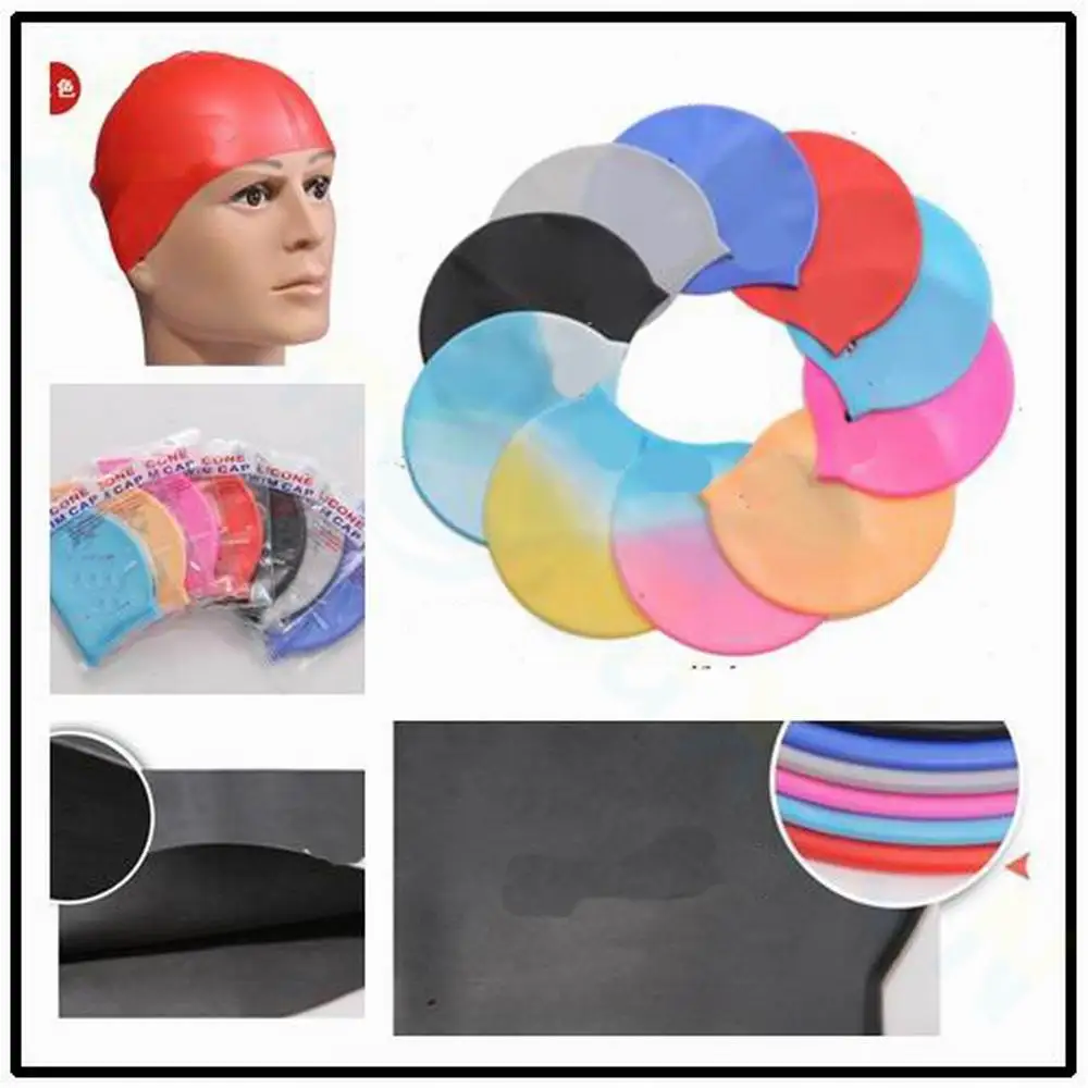 

Swimming Cap Silicone Women Men Waterproof Colorful Adult Long Hair Sports High Elastic Adults Swim Pool Hat
