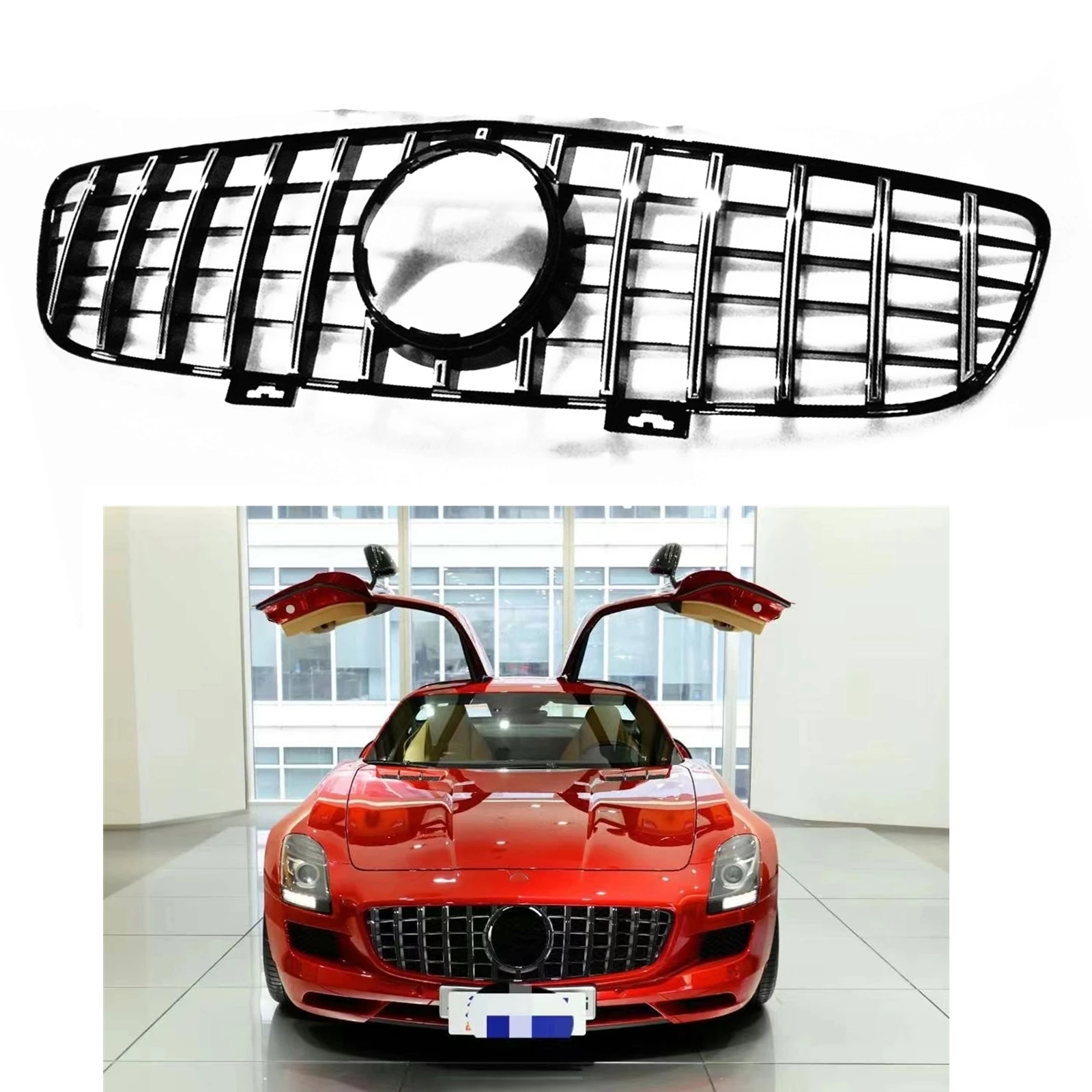 Для Mercedes-Benz C197 SLS AMG 2010 2011 2012 2013 2014 2015 GT R Передняя решетка серебристая/черная