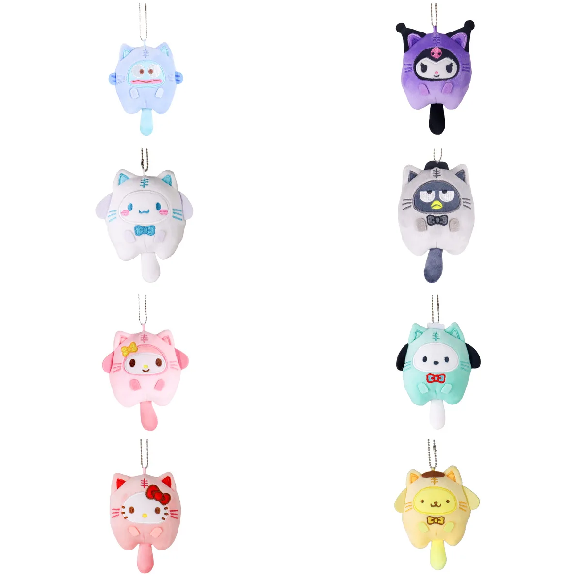 

15Cm Japanese Cute Kuromi My Melody Cinnamoroll Kt Cat Purin Dog Pachacco Tiger Dumpling Plush Toy Pendant Doll Plushie Keychain