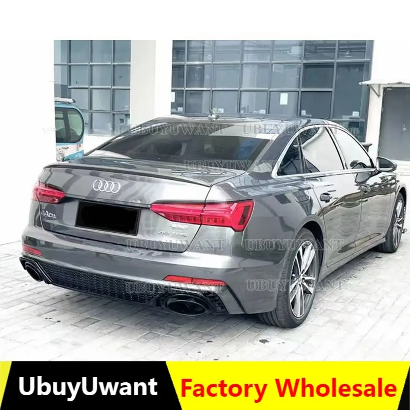

UBUYUWANT S STYLE ABS / CARBON FIBER REAR TAIL WING TRUNK LIP SPOILER FOR Audi A6 S6 SLINE RS6 C8 2019 2020 2021