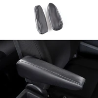 2pcs console lid armrest car center console seat lid armrest cover skins carbon fiber leather seat armrest cover for toyota