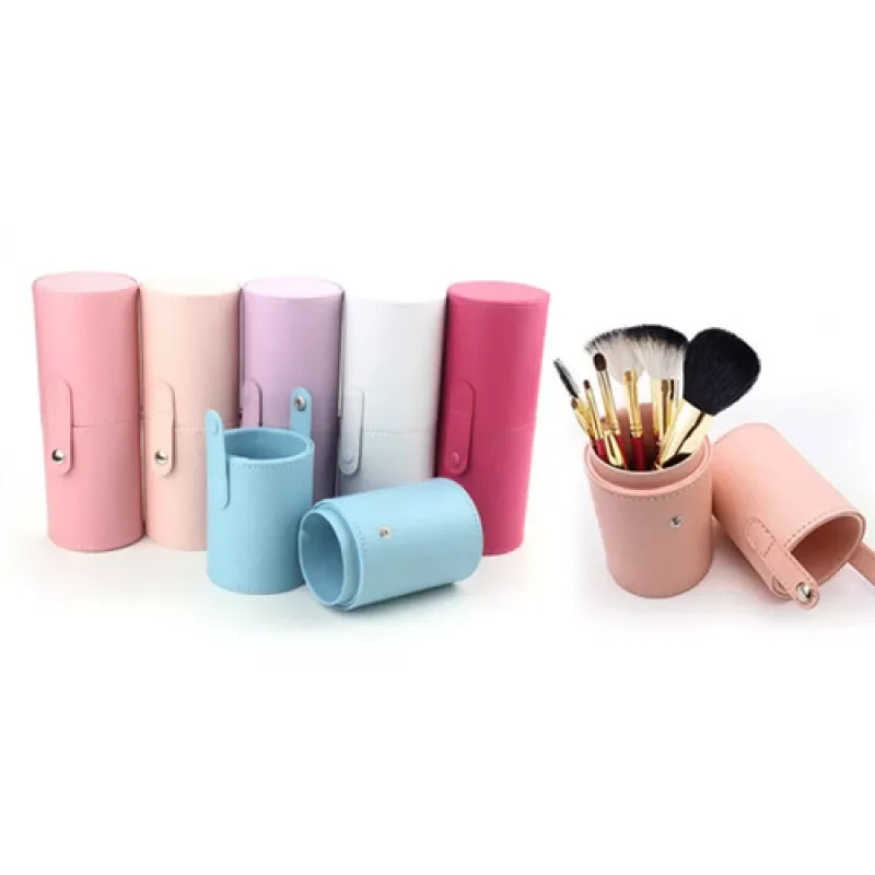

PU Leather Makeup Storage Holder Cup Shape Case Makeup Brush Case