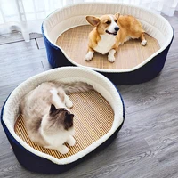 large pet cat dog bed warm cozy dog house soft fleece nest dog baskets mat waterproof kennel chew proof dog bed