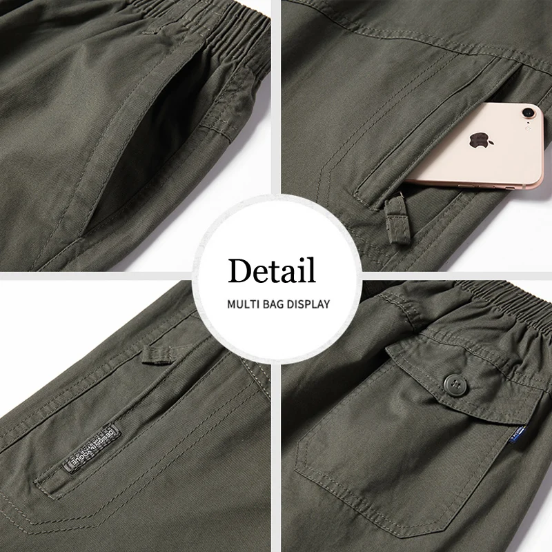 Шорты-карго мужские джинсовые до колена повседневные штаны из 100% хлопка в стиле