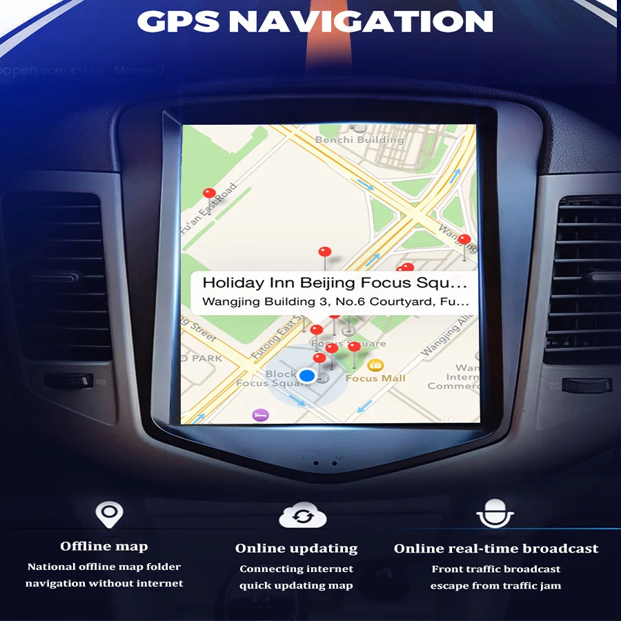 Автомобильный мультимедийный плеер стерео-система на Android с 9 "экраном GPS Wi-Fi 4G
