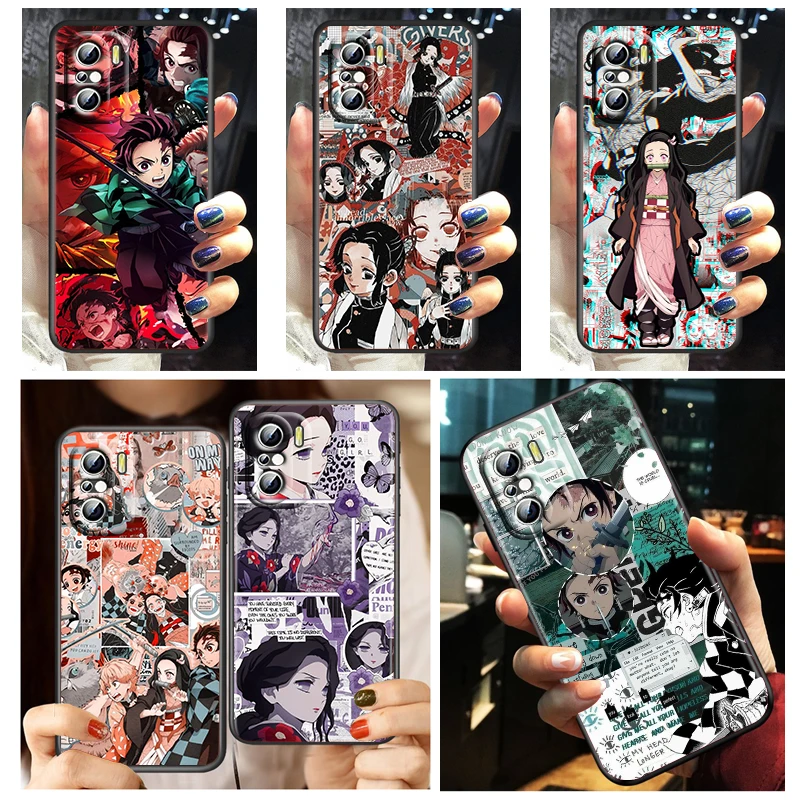 

Kimetsu No Yaiba Demon Phone Case For Xiaomi Redmi K50 K40 Gaming 10 10C 9AT 9A 9C 9T 8 7A 6A 5 4X Fundas Black TPU Cover