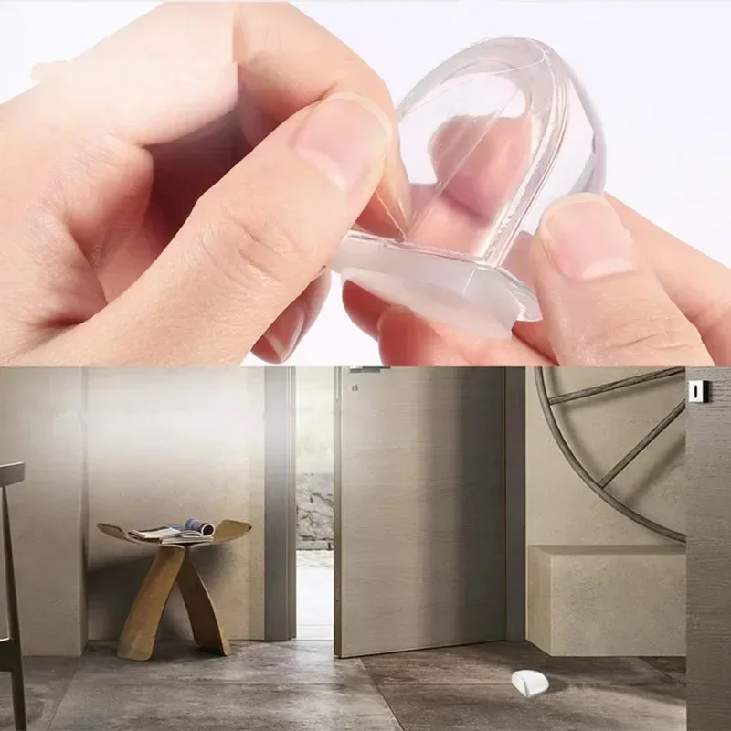 

Transparent Self Adhesive Door Stopper, Door Handle Buffer, Wall Protection, Doorknob Bumper, Furniture Protective, 1Pc