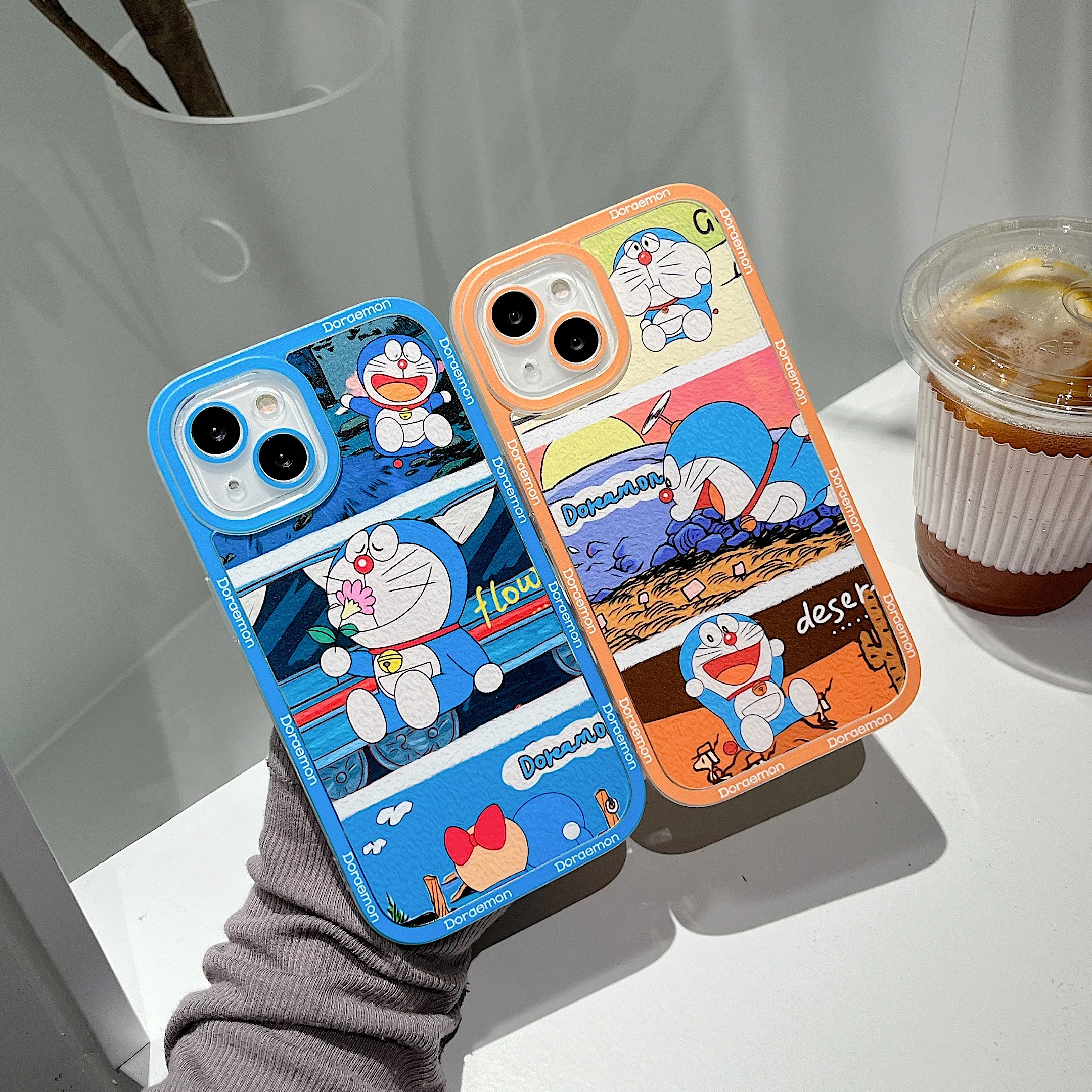 

Anime Doraemon Cute Cartoon Phone Cases For iPhone 13 12 11 Pro Max XR XS MAX X 7/8Plus Couple Anti-drop Soft Silicone Cover