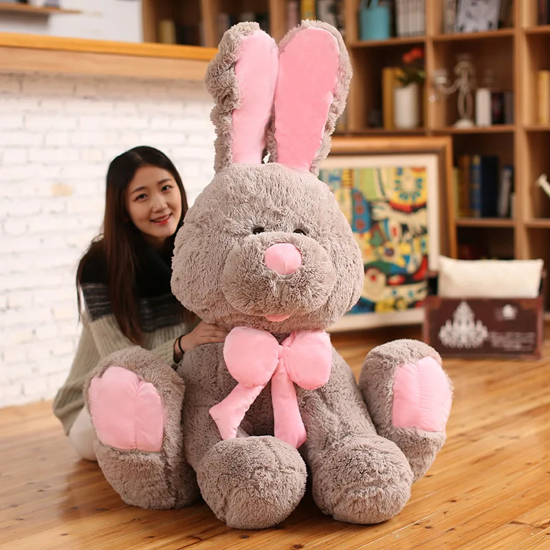 

70/80/100cm Cute American Rabbit Plush Toy Large Size Stuffed Bunny Animals Plushies Doll Kawaii Peluche Pillow Soft Kids Toys