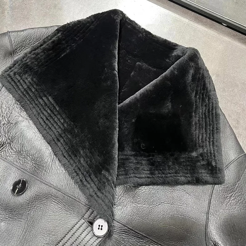 Winter Jackets Genuine Sheepskin Shearling Jackets Real Lamb Fur Women Double Face Leather Coats Wool GT5083