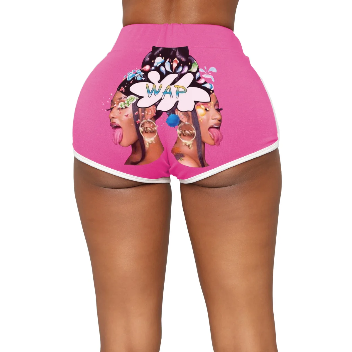 Shorts Women Cartoon Print Fashion Summer Elastic Casual Beach Sexy Womens High Waist Sweat Pants Fitness Booty |