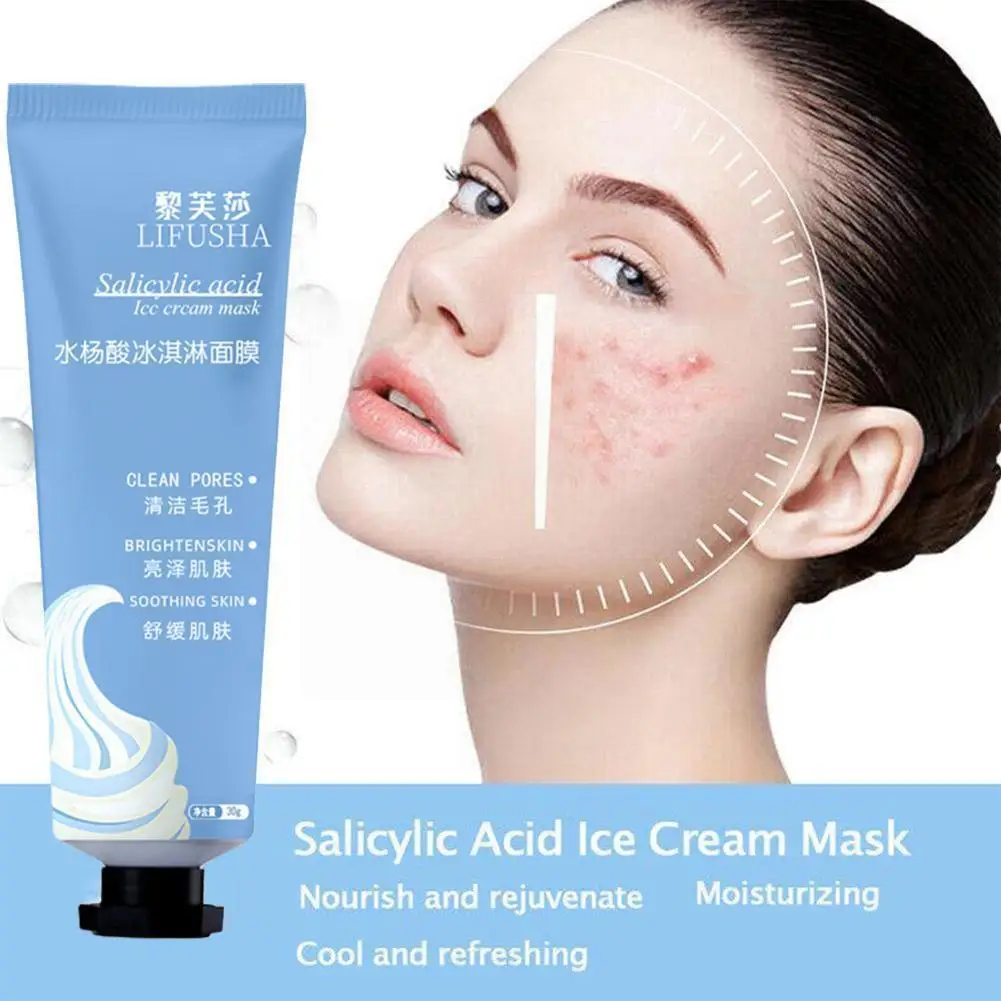 

30g Salicylic Acid Ultra Cleansing Ice Moisturizing Repairing Aloe Extract Cream Brighten Whiten For Face Care E2a0