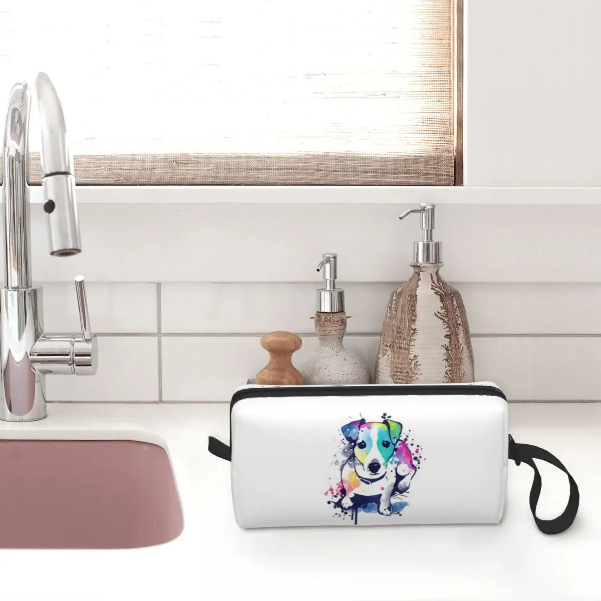 Женская косметичка Джек Рассел терьер дорожный органайзер для туалетных