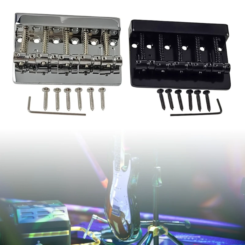 

Bass Guitar Bridge Bass Bridge Assembly Replacement Vintage Style 5 String Bass Bridge Electric Bass Guitar Drop Shipping