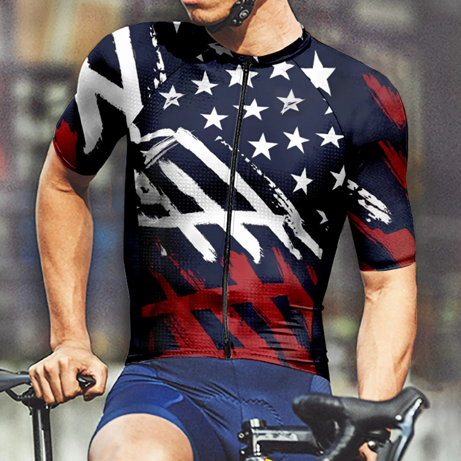 

Трендовая облегающая футболка со звездным принтом, мужской летний велосипедный костюм, мужские футболки для бега, спортивная одежда, футболка для бега для мужчин