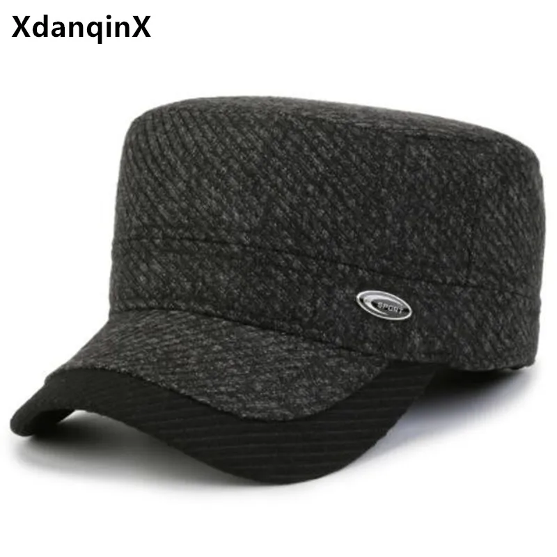 

Free Shipping New Winter Plush Thickening Warm Military Hats For Men Cold Proof Earmuffs Hats Trucker Hat Men's Flat Caps Bonnet