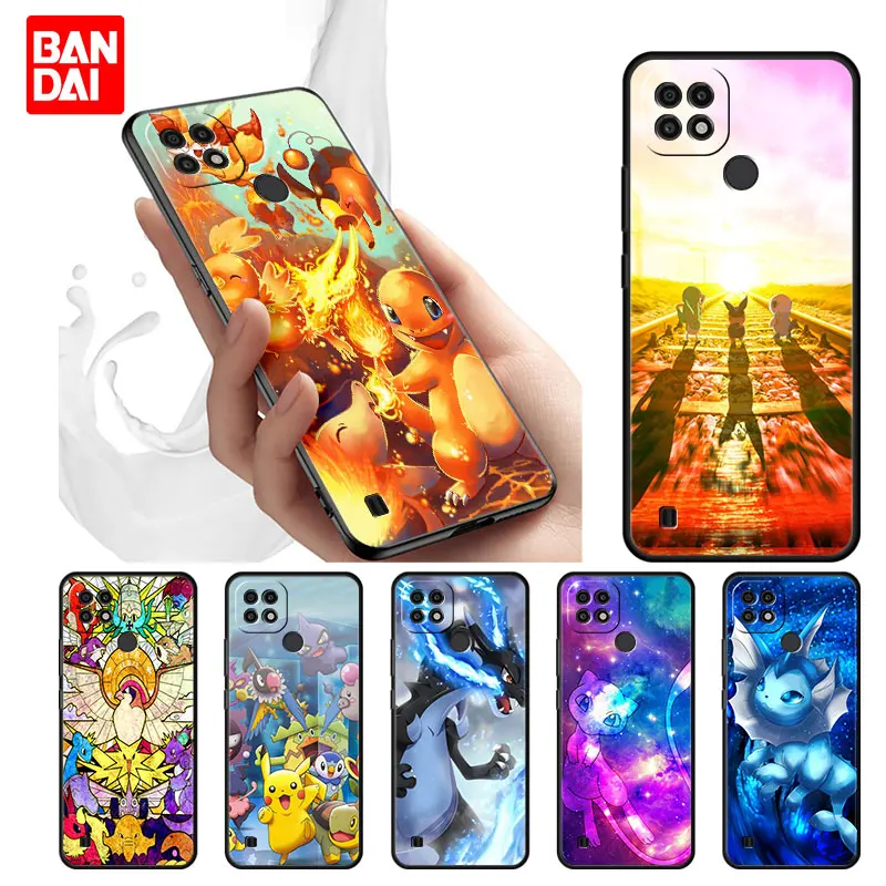 

Pokeball Pokemon Anime Case for Realme C21 C21Y C25 C25s C15 C11 C17 C3 C20 5 6 7i 8i 8 8Pro Narzo30A Original Cover Silicone