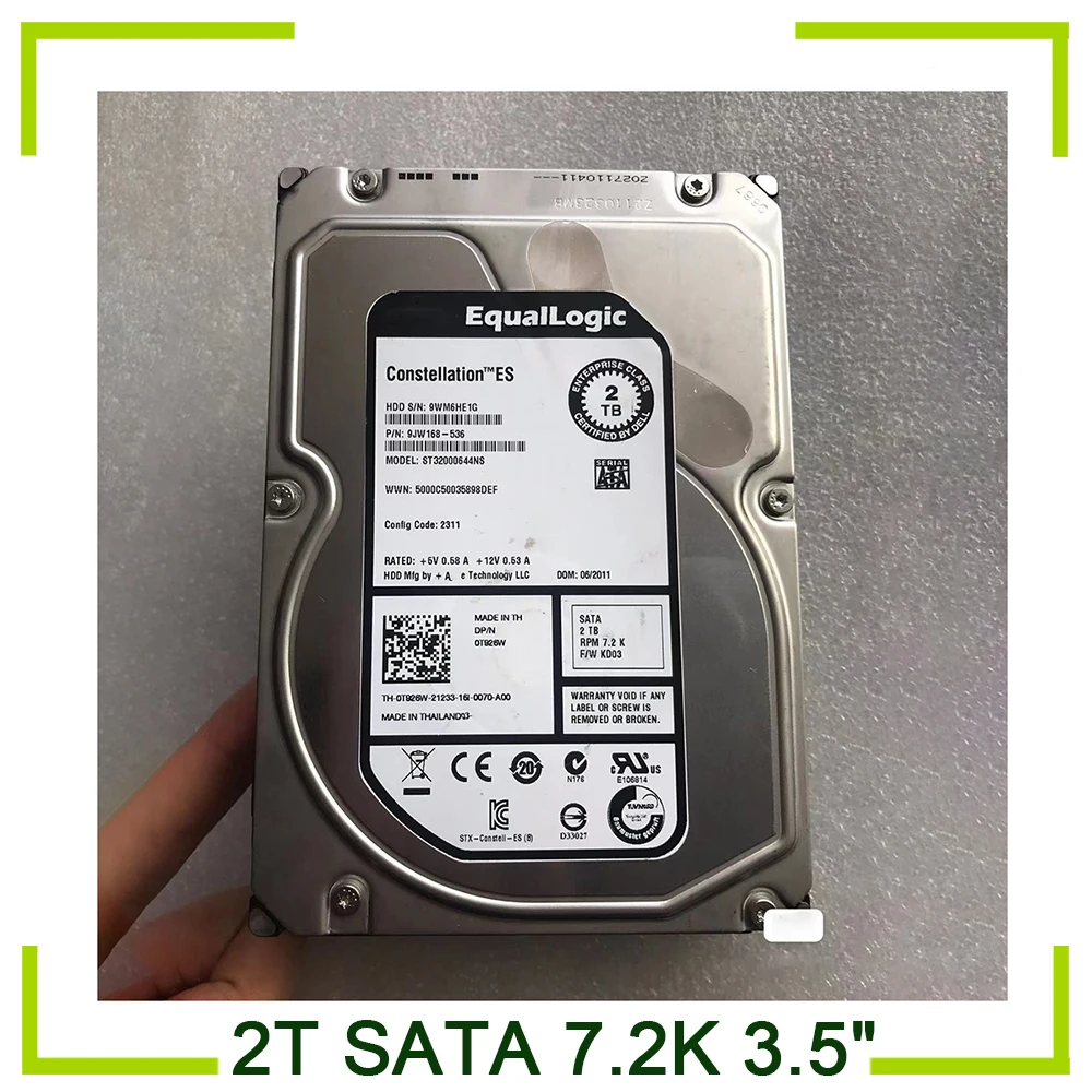 Жесткий диск Enterprise HDD 0T926W 2T SATA 7 2K 3 5&quot для ST 32000644 NS