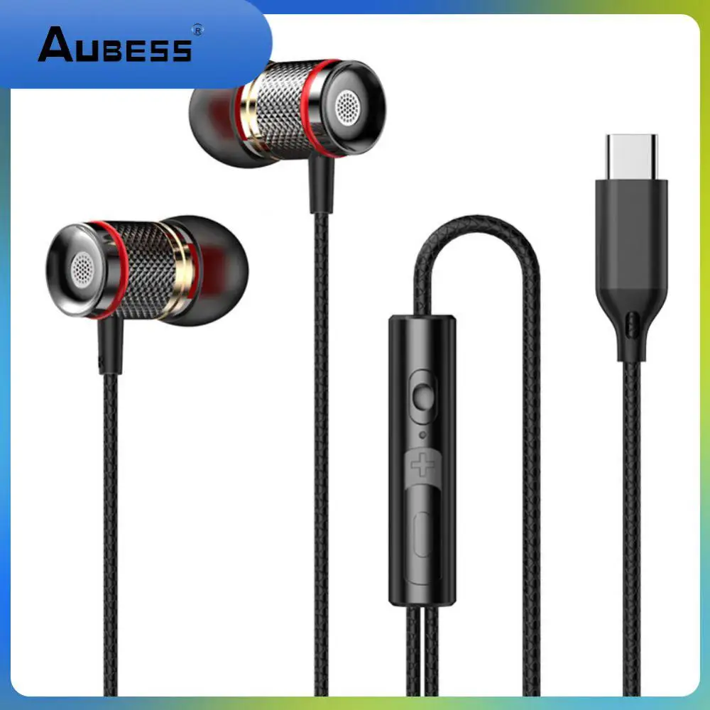 

In-ear 3.5mm /usb C Sport Headset Volume Adjustable Wired Earphone With Mic Hifi Headphones Phone Accessories Lightweight Gaming