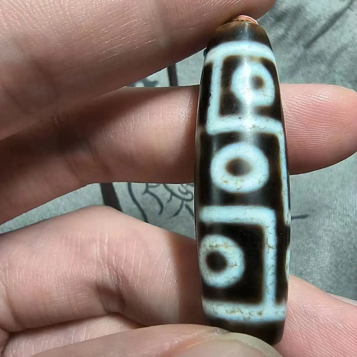 1pcs/lot pure natural nine eyes old agate Dzi Beads necklace line pharmacist turquoise manual braided rope designer style amulet