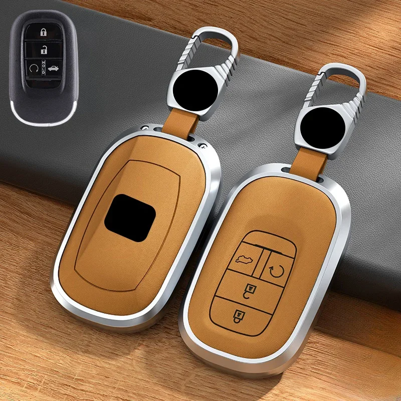 Кожаный Смарт-брелок для автомобильного ключа из алюминиевого сплава брелок