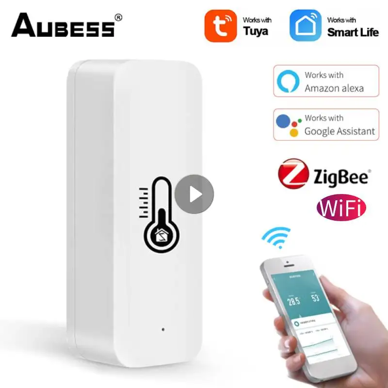

Датчик температуры и влажности Tuya Wi-Fi Zigbee, комнатный гигрометр-контроллер для умного дома, приложение для мониторинга для Alexa Google Home