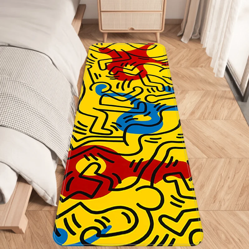 

Keith Haring Rug Art Carpet Room Decor Anti Slip Mat Welcome Home Entrance Door Mats Doormats Kitchen Decoration Rugs Foot Bath