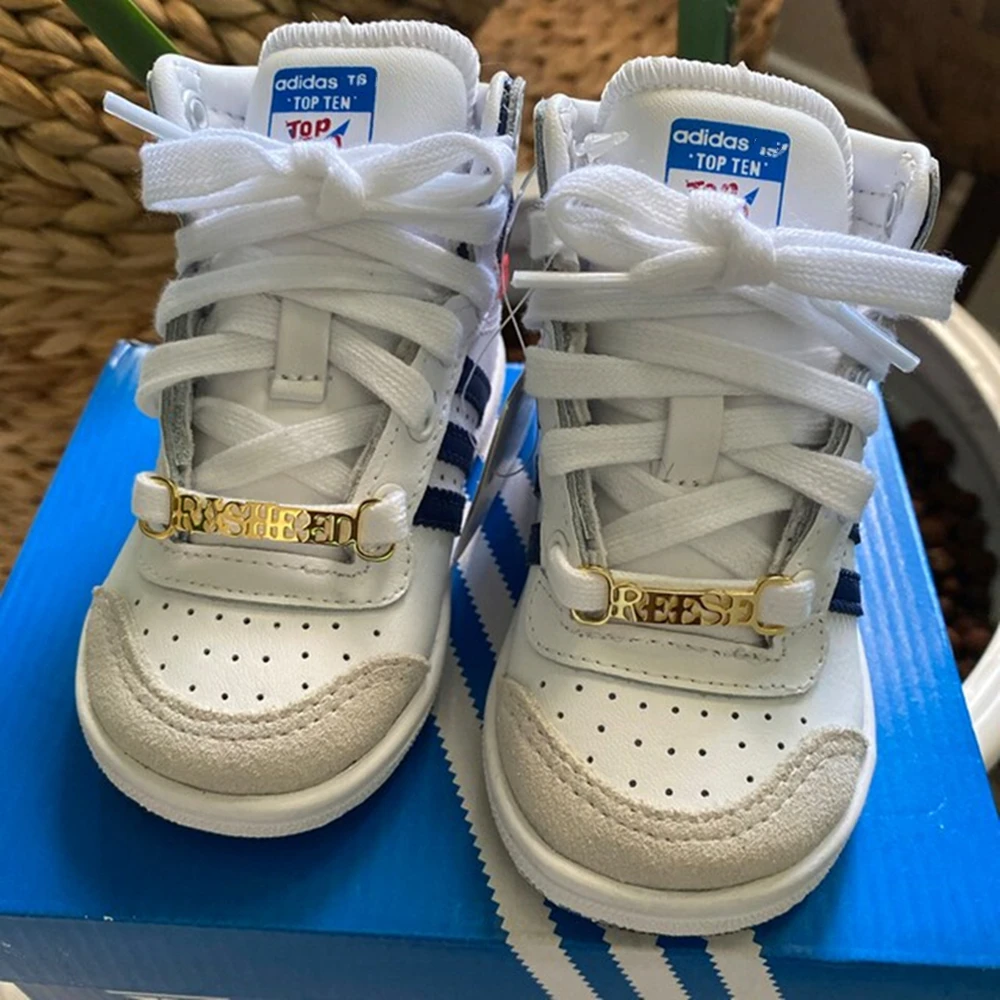 

Custom 1 Pair Name Shoelace Buckle Shoe Decoration Stainless Steel Shoe Tag for Baby Kids Children Fashion Party Jewelry Gifts