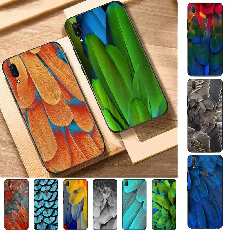 

Beautiful Feather Phone Case for Vivo Y91C Y11 17 19 17 67 81 Oppo A9 2020 Realme c3