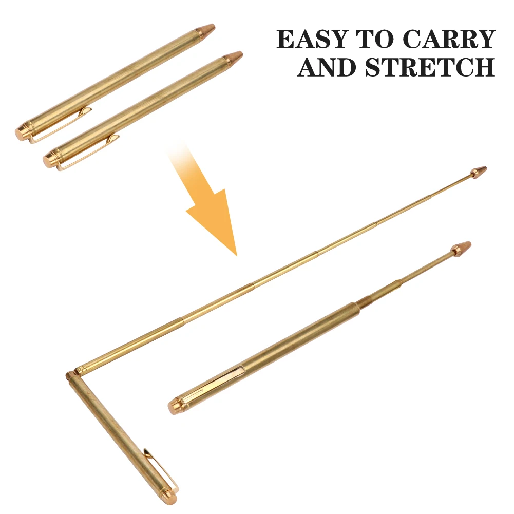 

2Pcs Flexible Brass Adjustable Detector Water Tool Witching Hunting Dowsing Rods Easy Carry Stretch Measuring Instruments 57cm