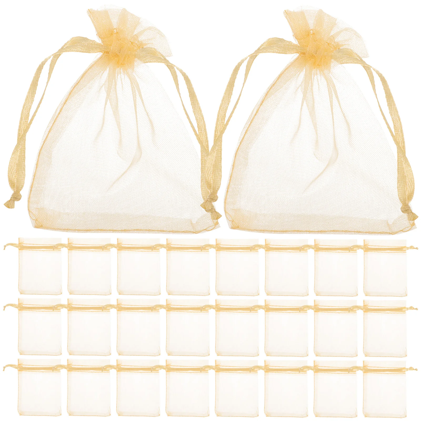 

100 Pcs Mesh Bag Drawstring Gift Pouches Mini Candy Bags Wedding Treat Fabric Sheer Organza Clear