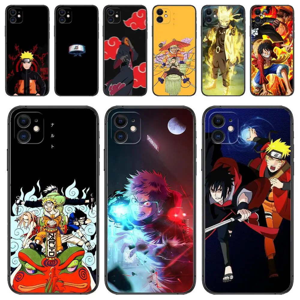 

Naruto Anime phone Case For IPhone 13 12 11 Pro Max Mini SE XR X XS Max 8Plus 7plus 6 6S New Shell Black phone Case