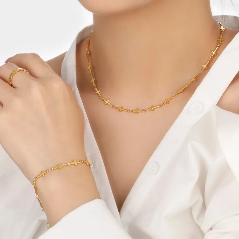 Ожерелье С Геометрическим Крестом Ручной Вышивки Стильный Вечерний Аксессуар