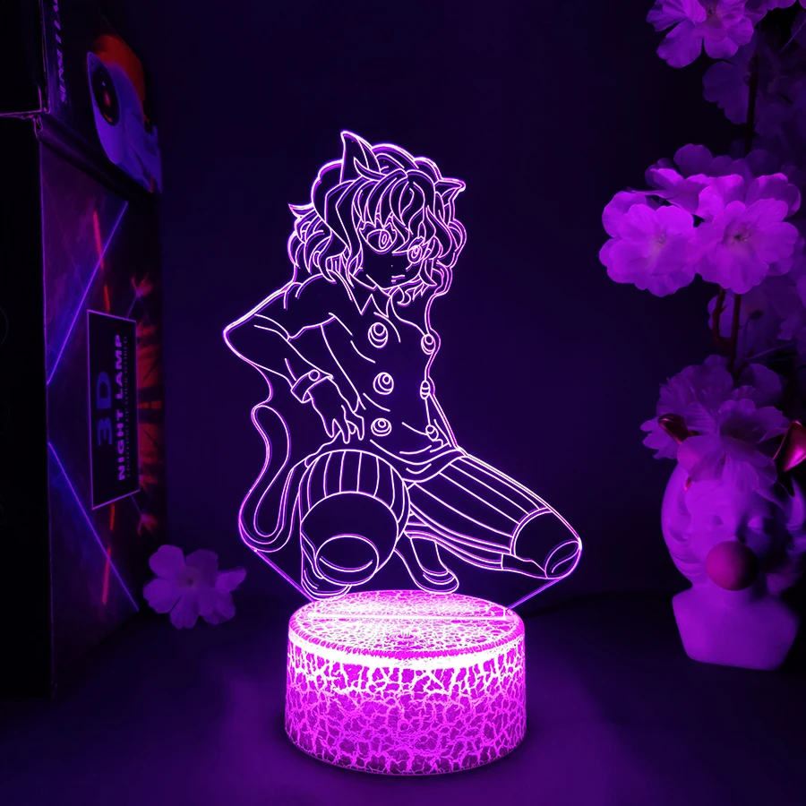 3D Аниме лампа HxH Neferpitou Hunter x Cat Girl милый Декор для комнаты светодиодный