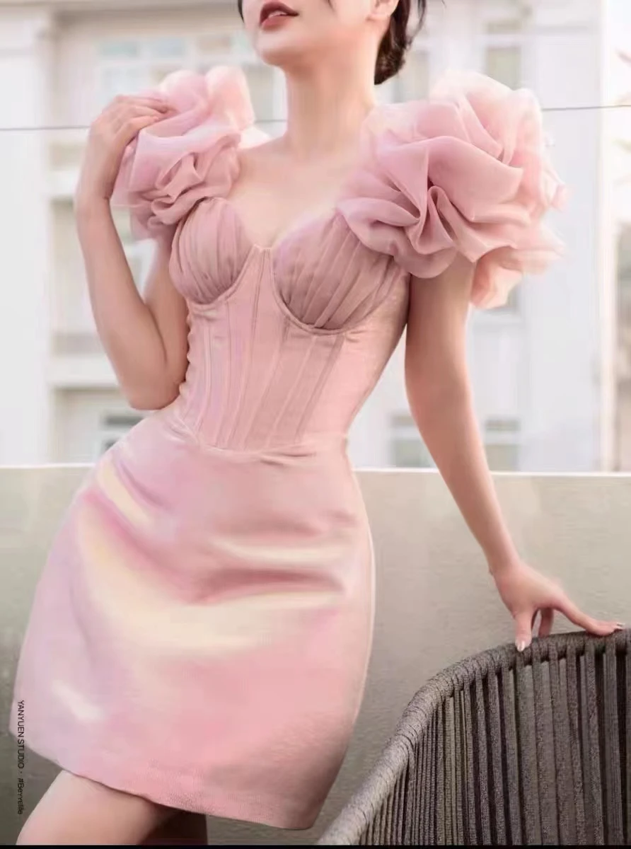 

gora fashion 2022 New Fashion Women's Sexy One Shoulder Sequin Bodycon Bandage Dress Elegant Party Club