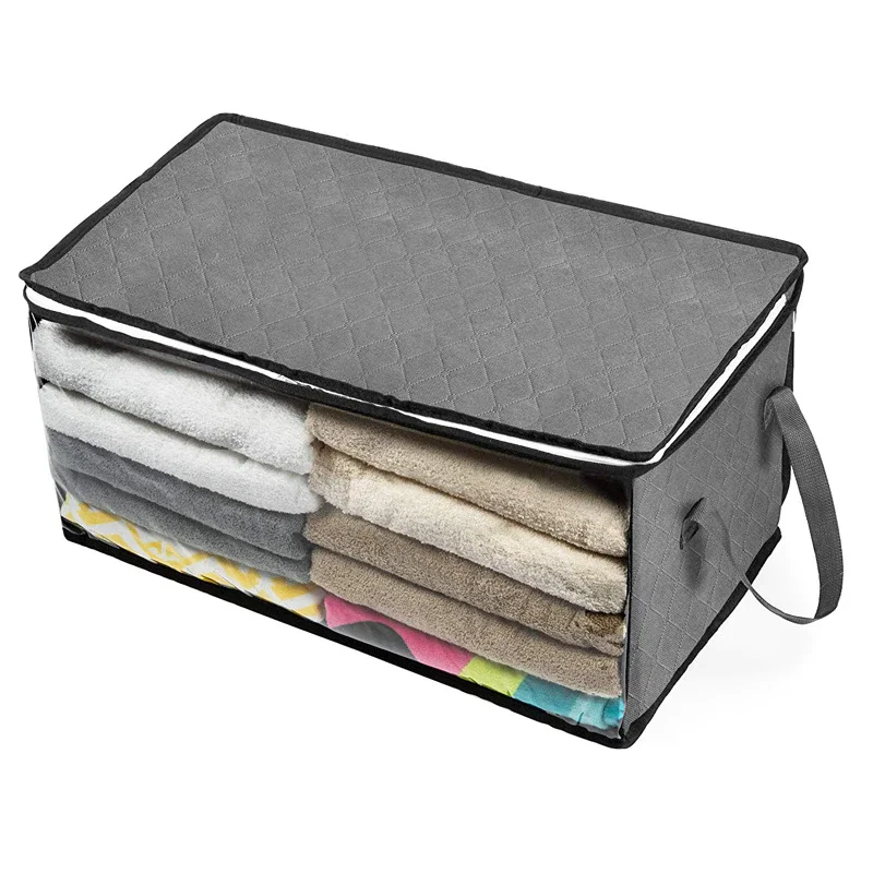 

Portable moving neat packaging bag quilt clothing storage box household non-woven fabric Large capacity folding wardrobe